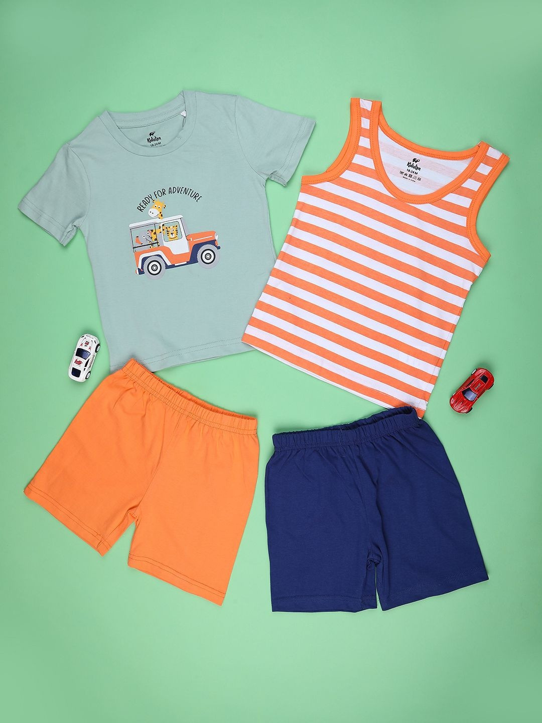 V-Mart Infant Printed Single Jersey Round Neck Clothing Set