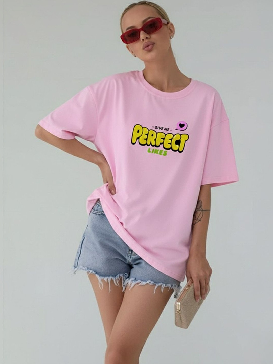 COLORCART Women Graphic Printed Oversized T-shirt