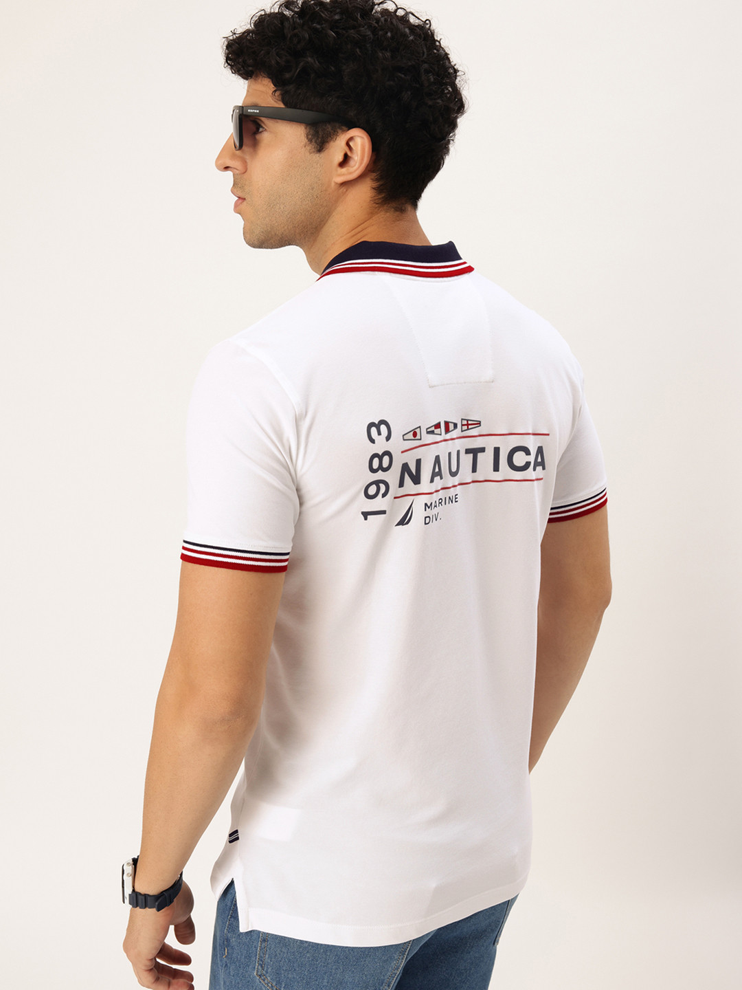 Nautica Brand Logo Printed Polo Collar T-shirt - Image 1