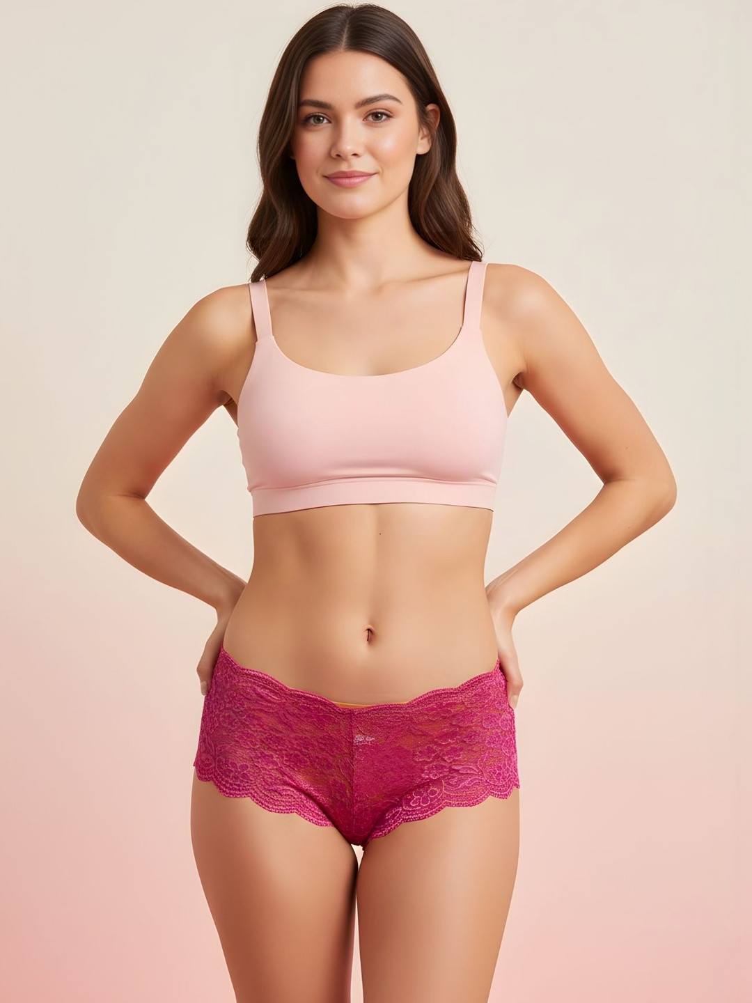 Xs and Os Women Self Design Lace Hipster Briefs