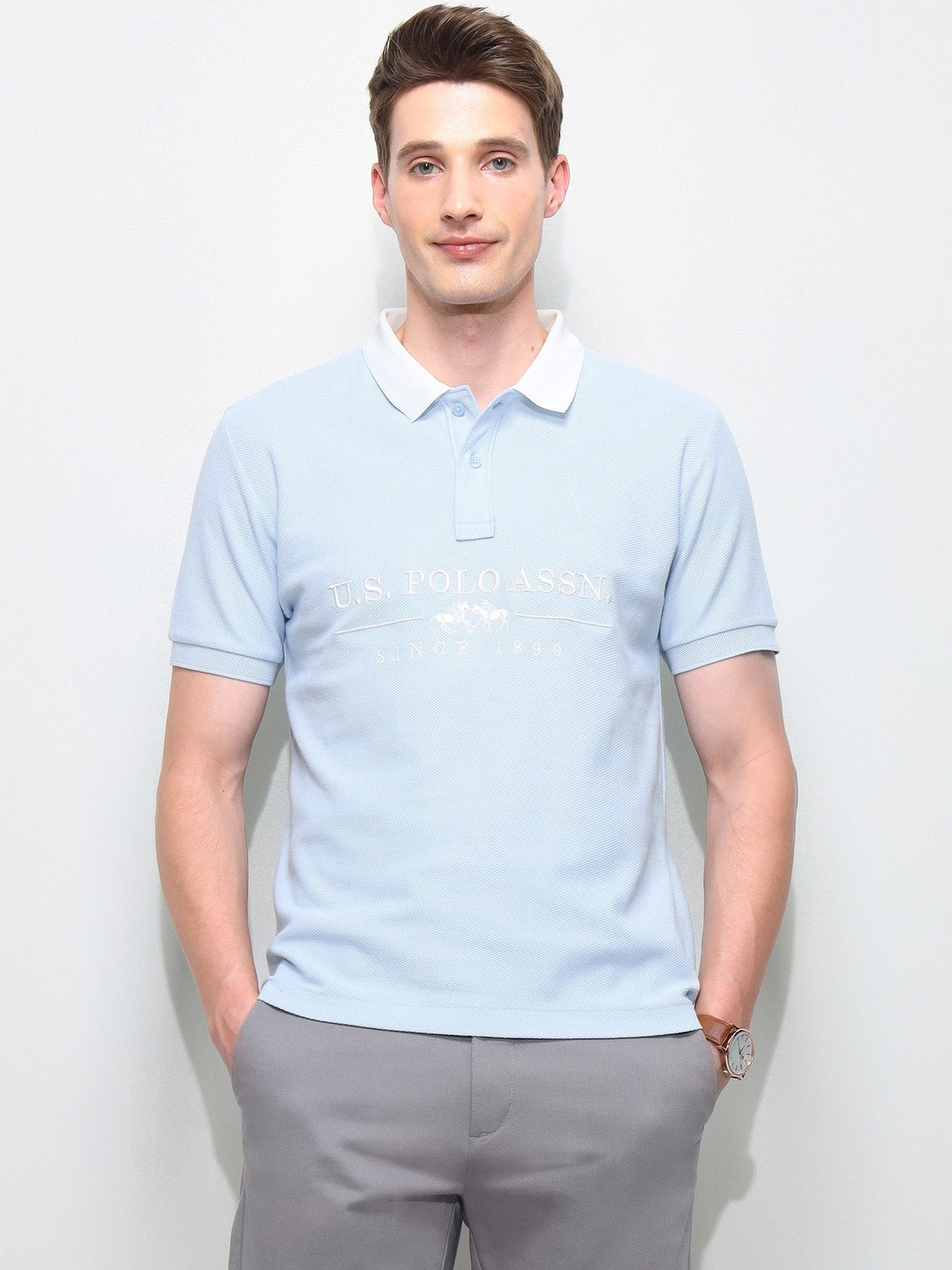 U.S. Polo Assn. Men's Brand Embroidered Slim Fit Polo Shirt Tshirts