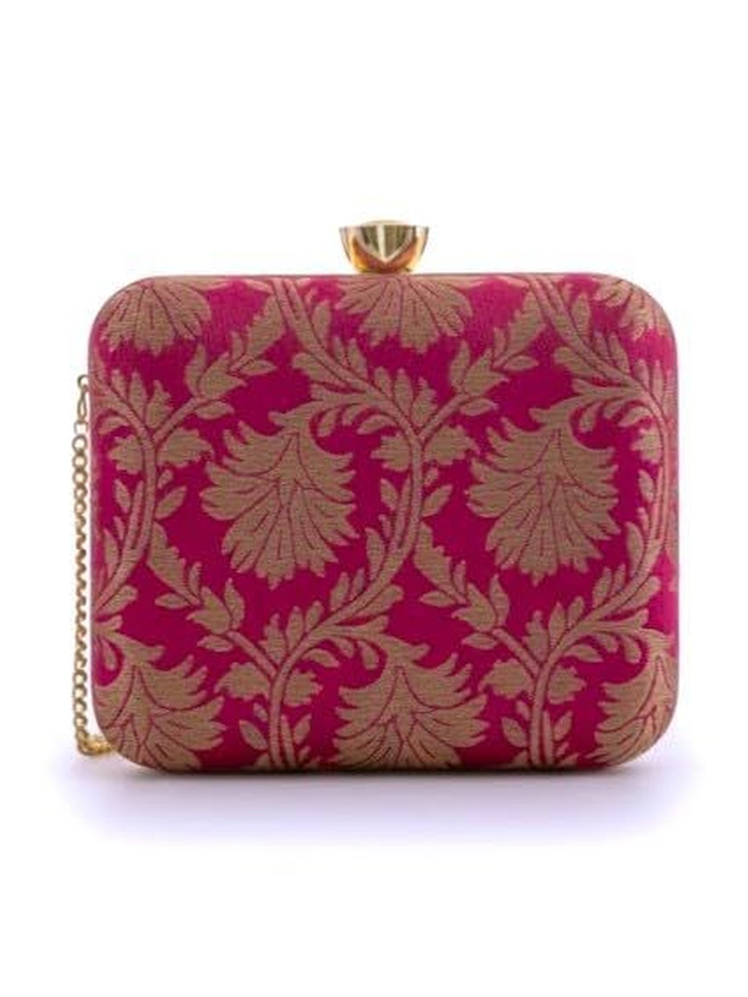 BYRA Printed Embellished Box Clutch