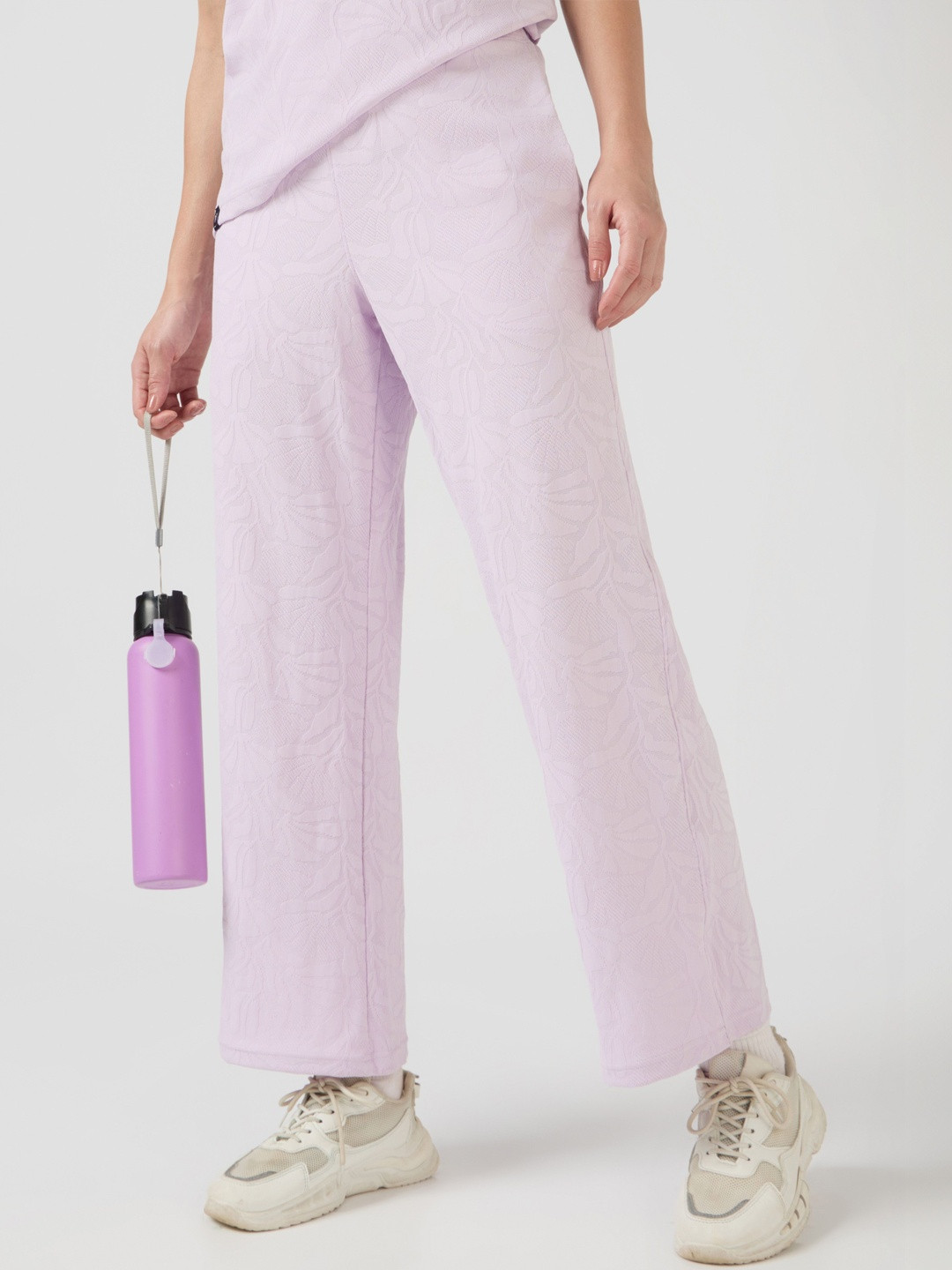 Technosport Women Regular Fit Self Design Track Pants