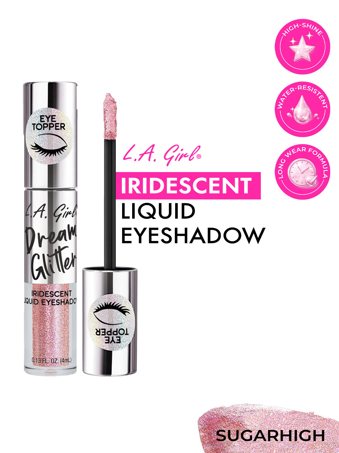 L.A. Girl Dream Glitter Iridescent Liquid Eyeshadow 4 ml - Sugar High