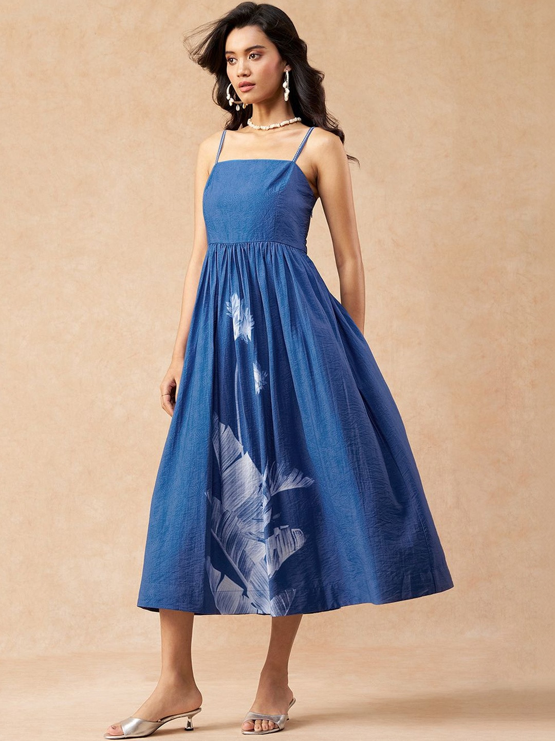 Marigold Lane Floral Print A-Line Midi Dress