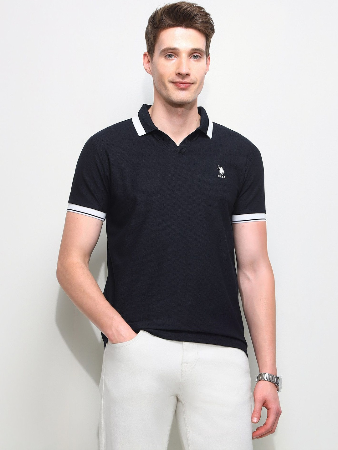 U.S. Polo Assn. Men's Solid Slim Fit Polo Shirt Tshirts