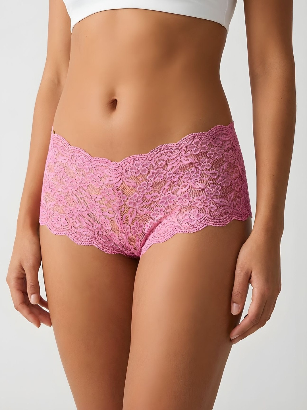 Xs and Os Women Self Design Lace Boy Shorts