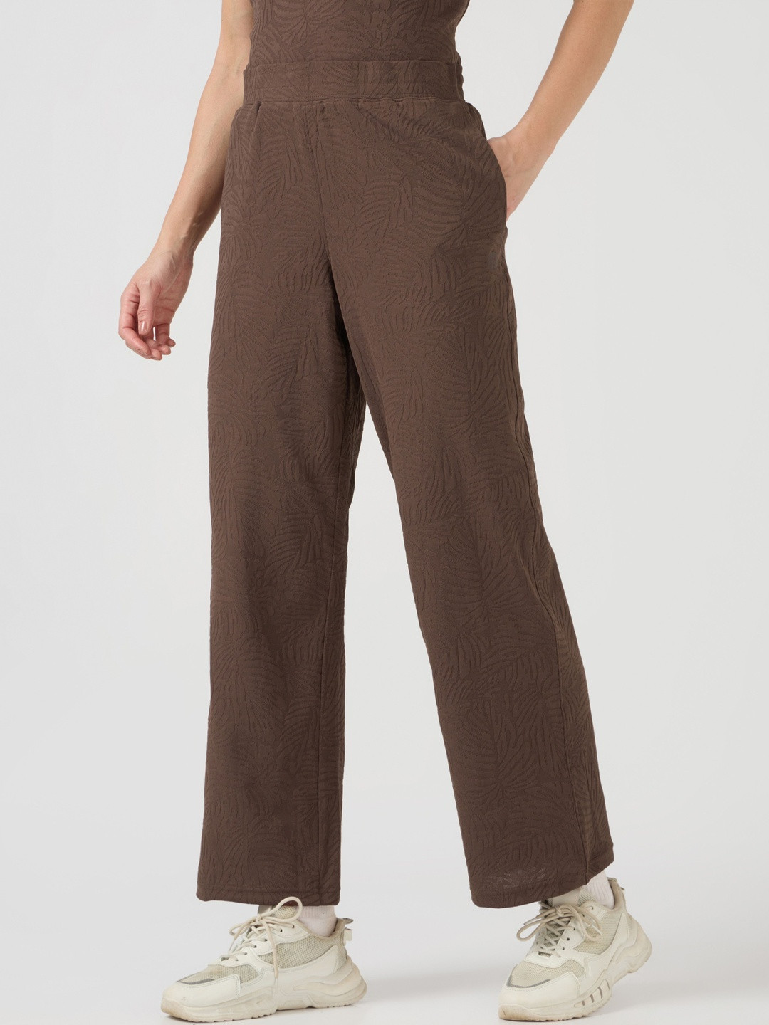 Technosport Women Regular Fit Textured Track Pants