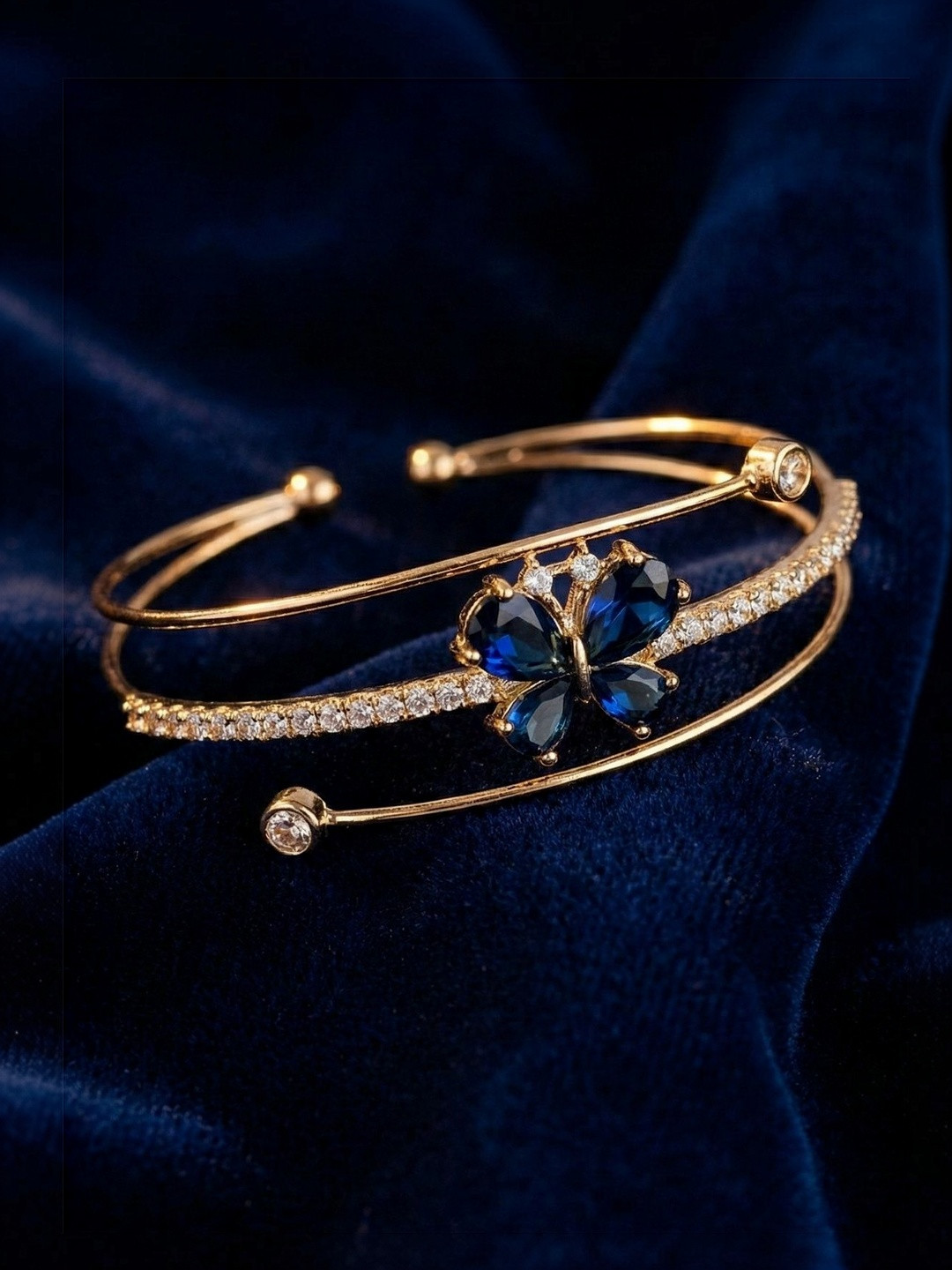 SV FANCY BANGLES Women Crystals Mirror Bangle-Style Bracelet