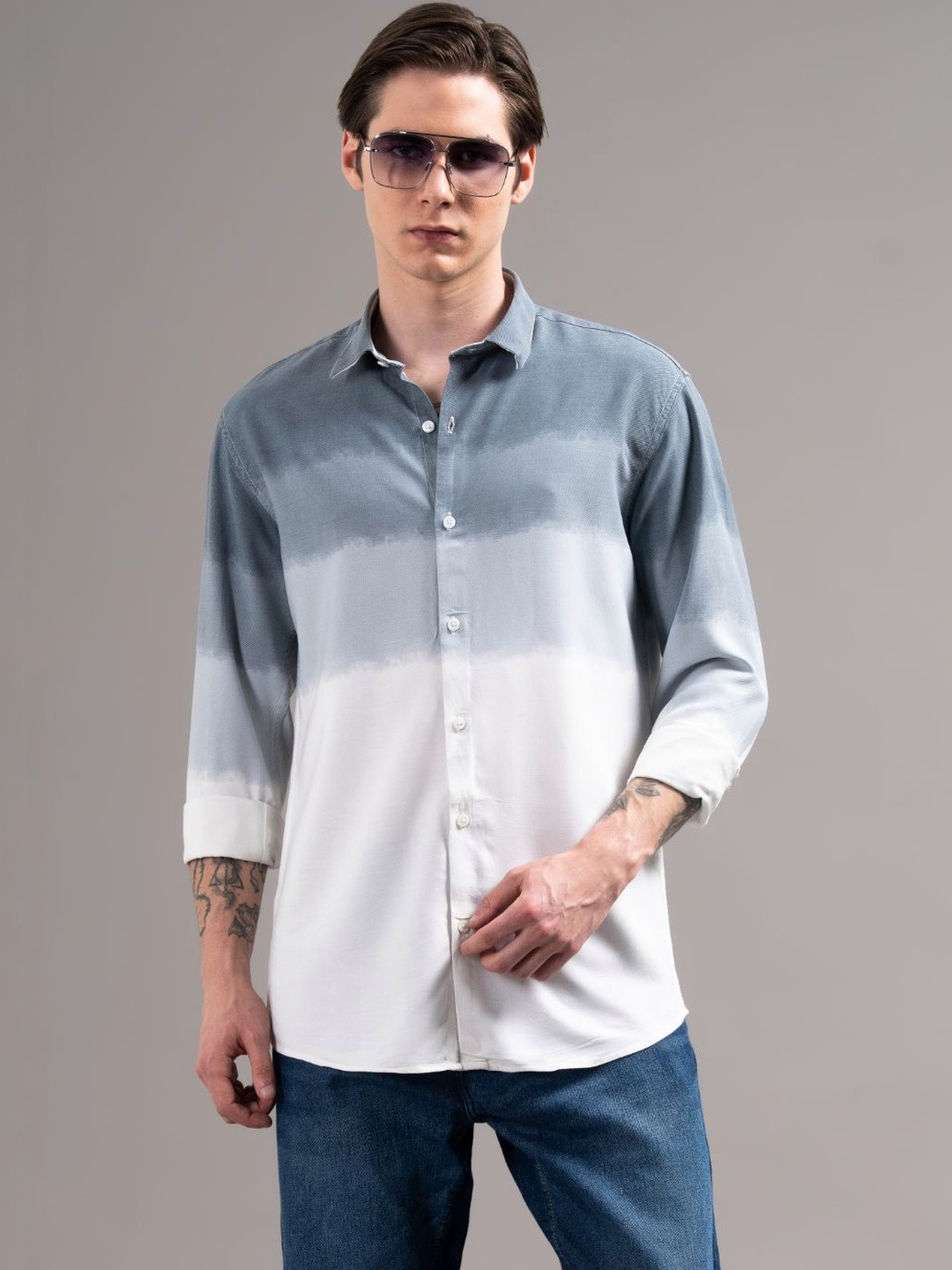 PAUL STREET Men Standard Ombre Casual Shirt