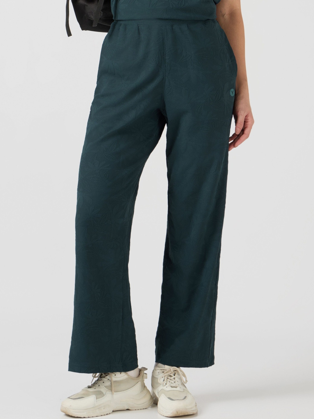 Technosport Women Regular Fit Self Design Track Pants