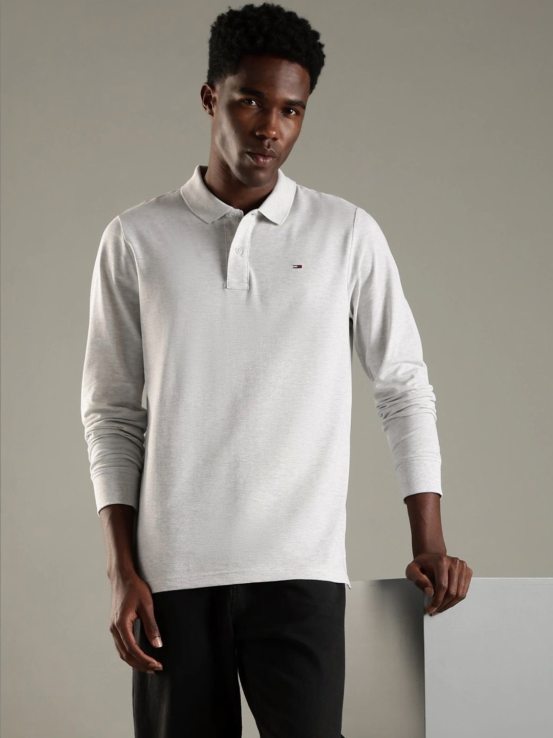 Tommy Hilfiger Men Brand Logo Polo Collar Slim Fit T-shirt