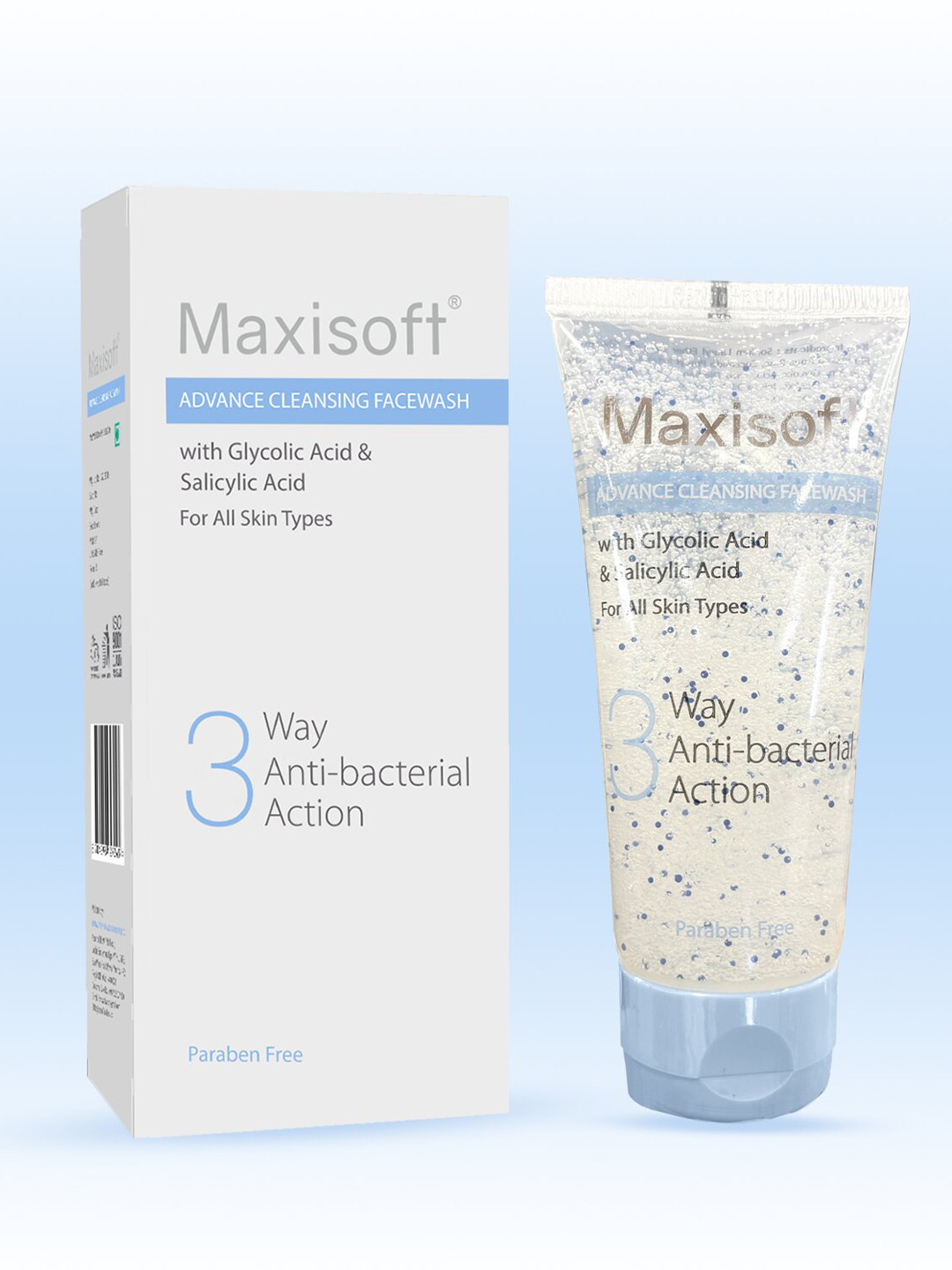 Maxisoft 3 Way Antibacterial Action Face Wash - 100ml