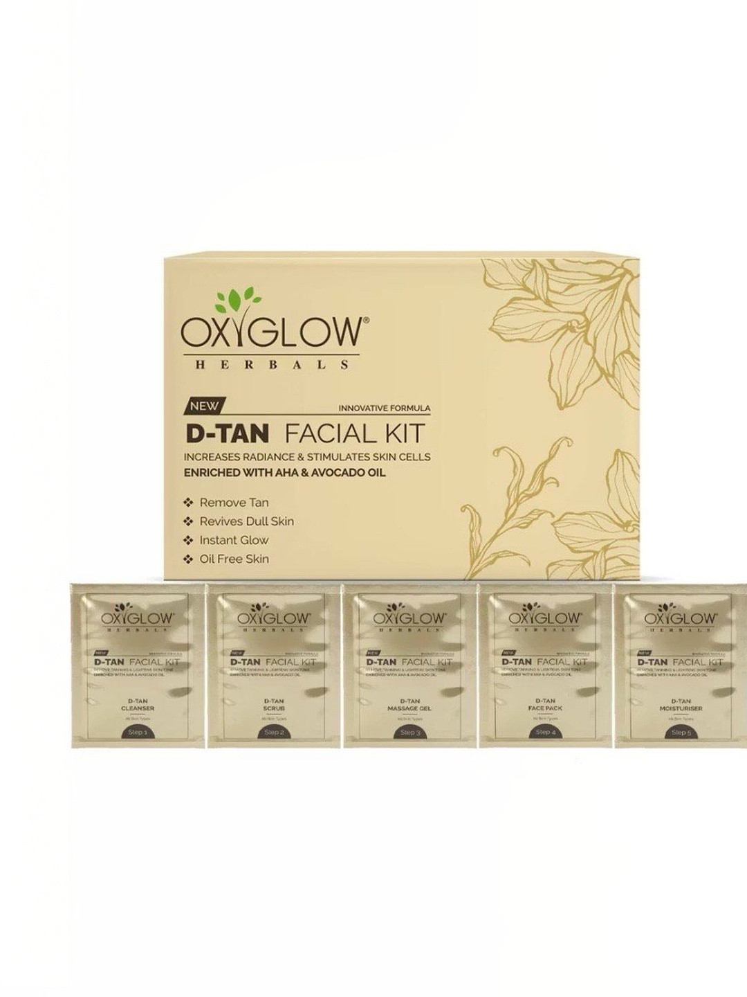 OxyGlow Herbals 5-In-1 D-Tan Facial Kit - 50 g