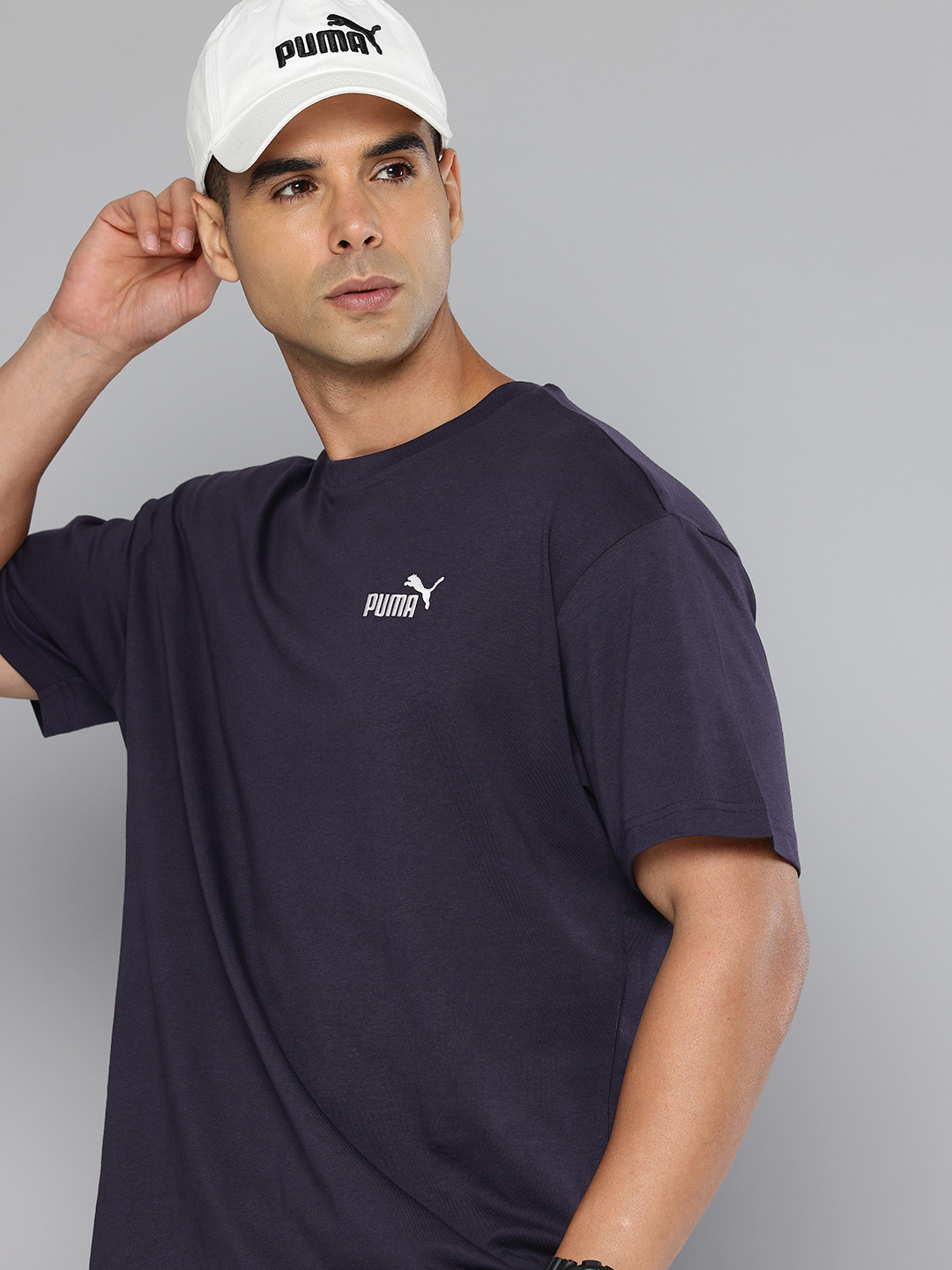 Puma Relaxed Fit Brand Logo Embroidered Pure Cotton T-shirt