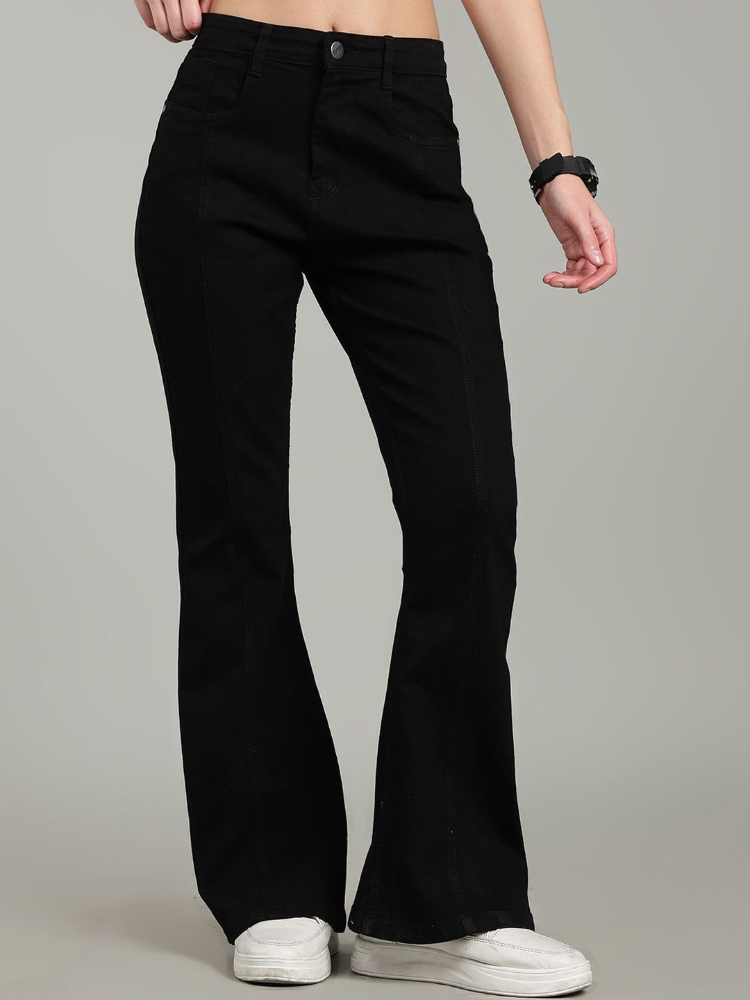 zayla Women Cotton Comfort Bootcut High-Rise Jeans