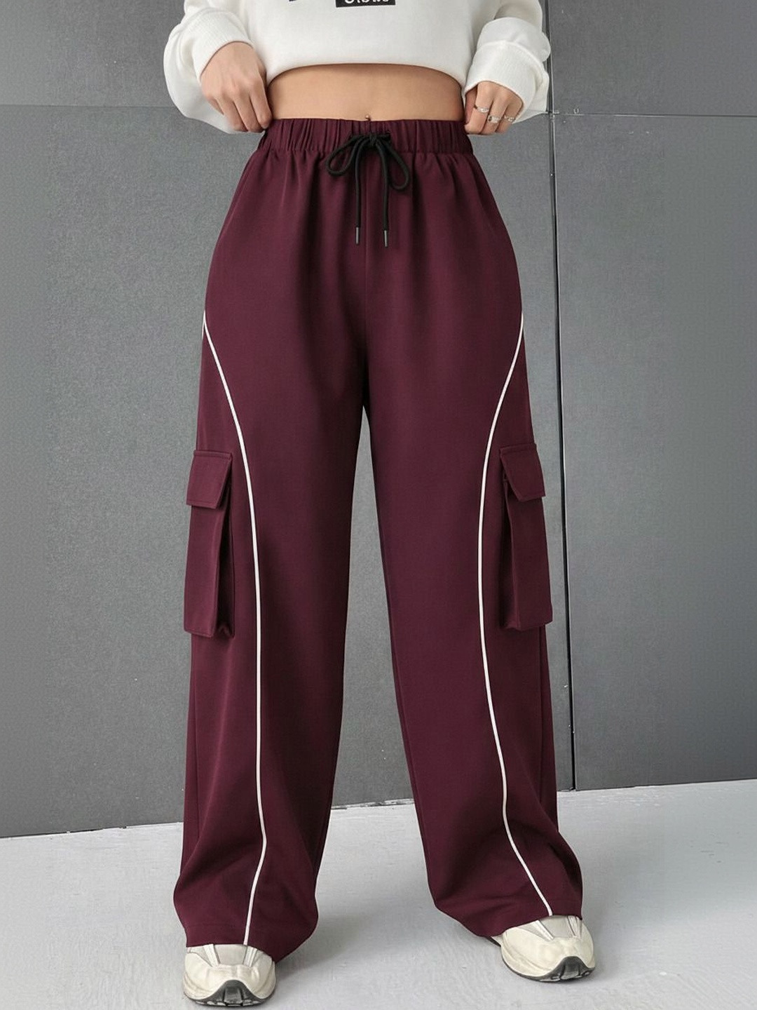 ORIEX THE ORIGINAL FASHION Women Comfort Loose Fit High-Rise Easy Wash Cargos Trousers
