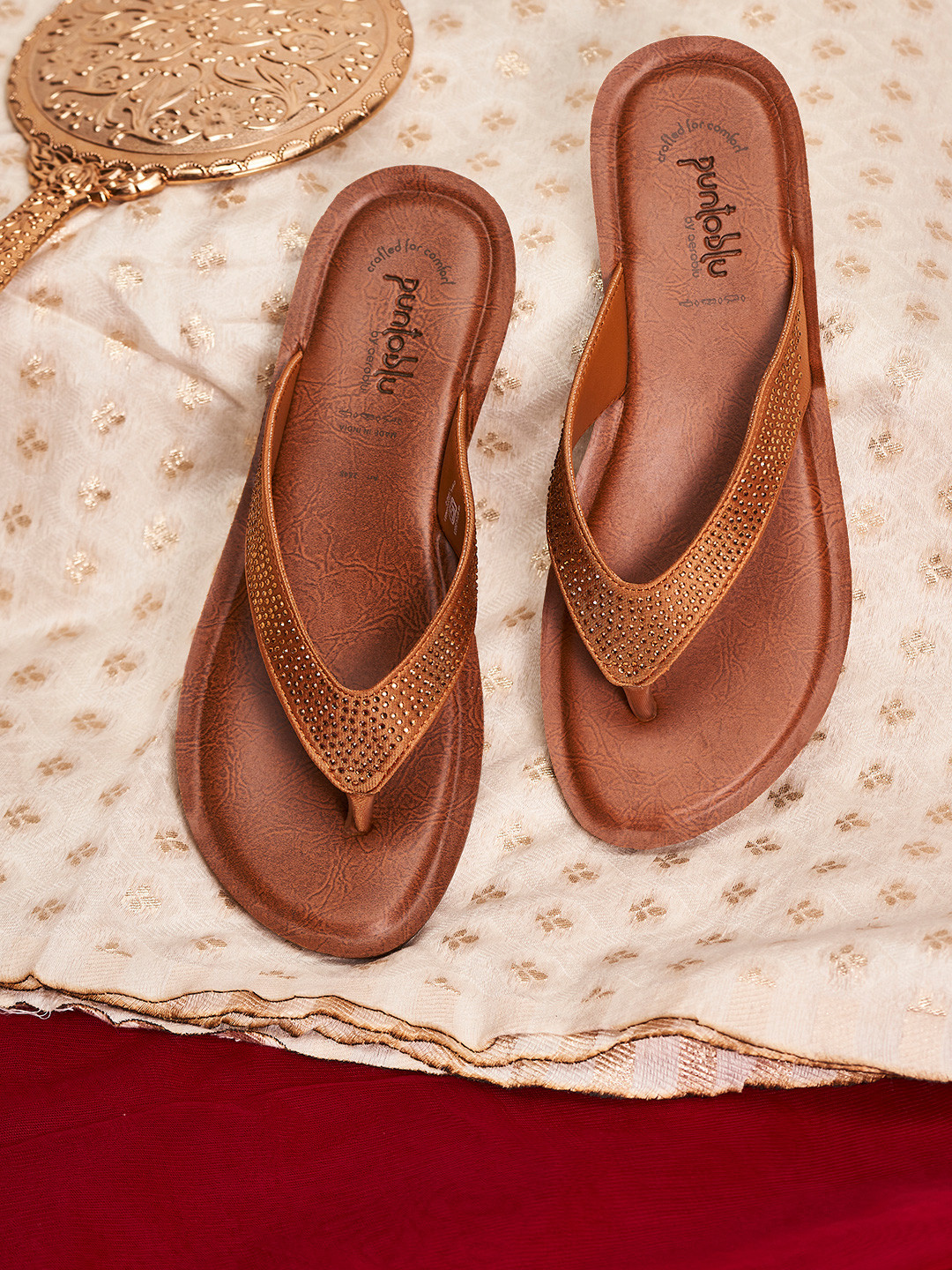 Puntoblu Women Textured Open Toe Flats