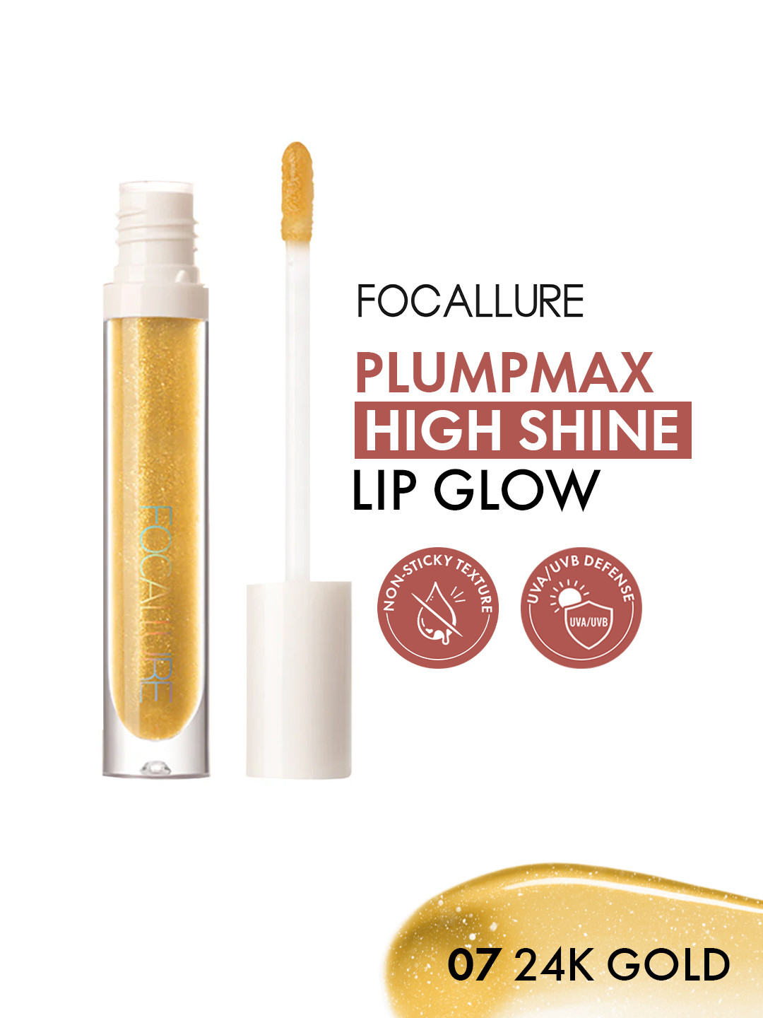 FOCALLURE Plumpmax High Shine Lip Glow Lip Gloss 2.5g - 24K Gold 6