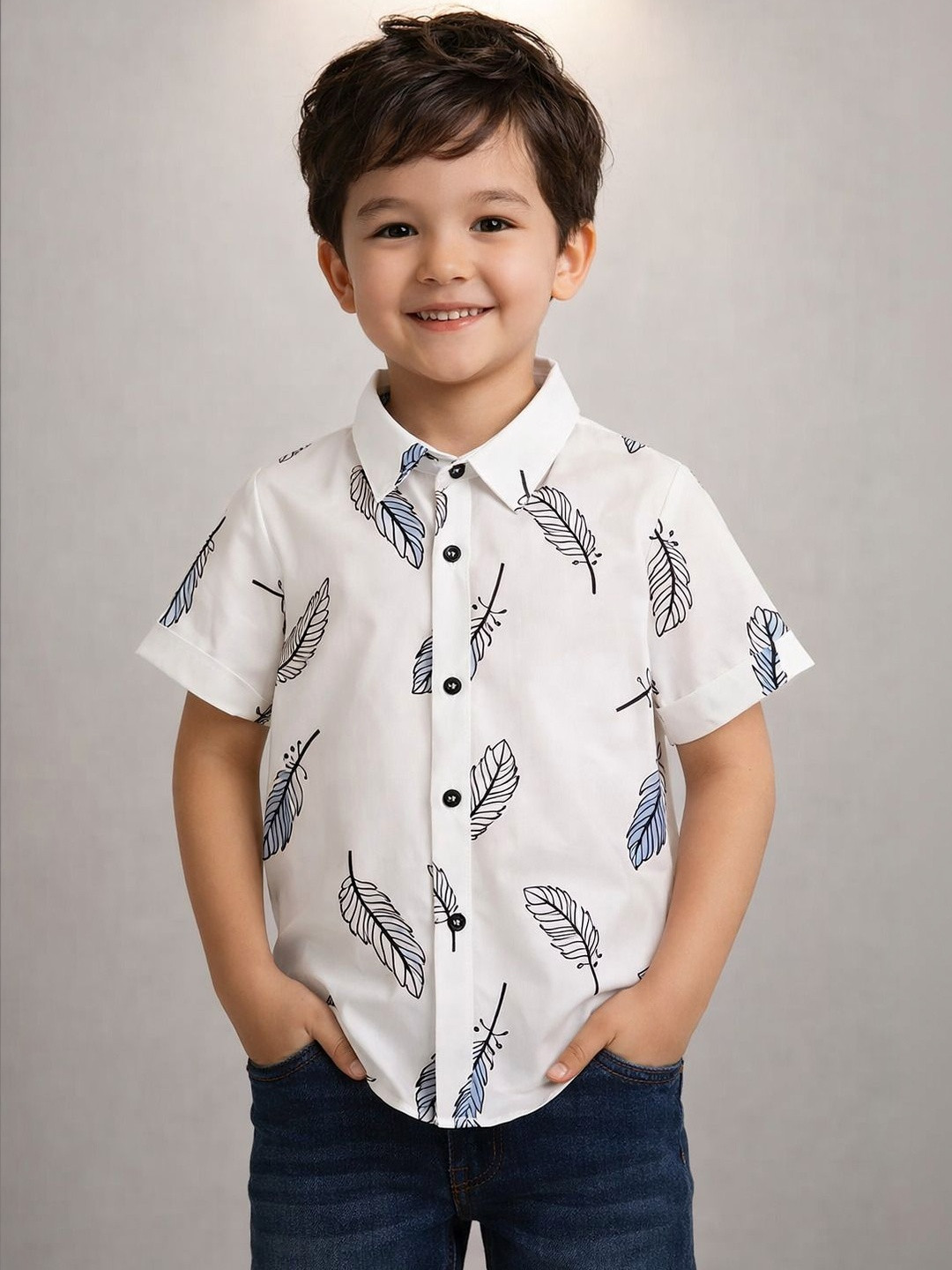 RAVYA TRENDZ Boys Classic Floral Printed Casual Shirt