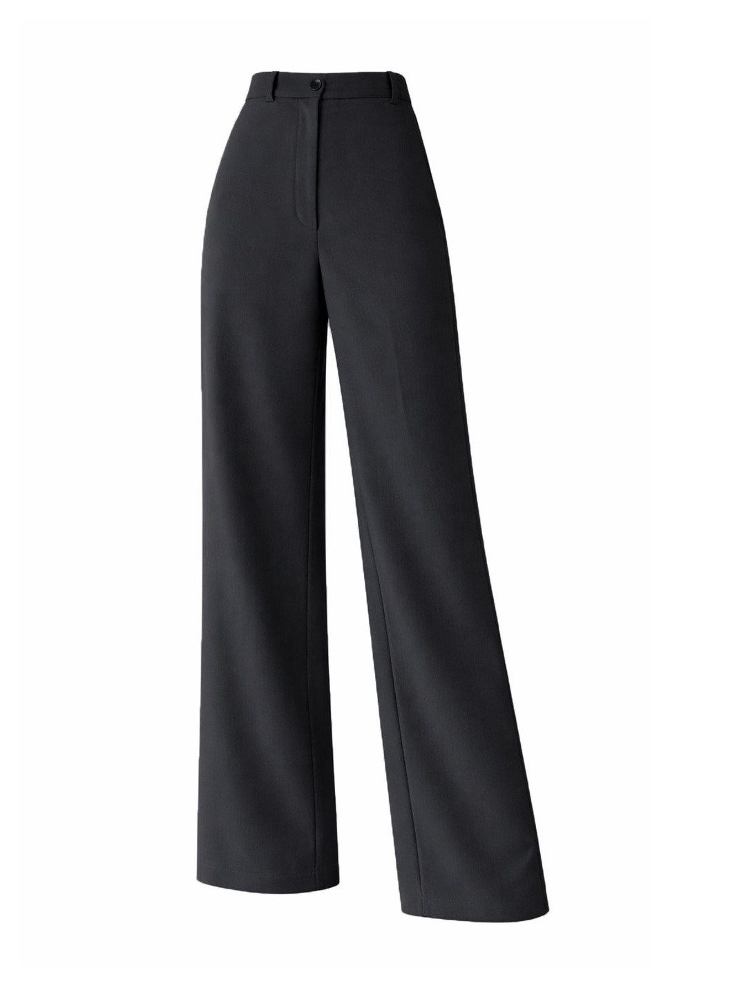 CREZYVEZY Women Relaxed Straight Leg Straight Fit High-Rise Non Iron Trousers