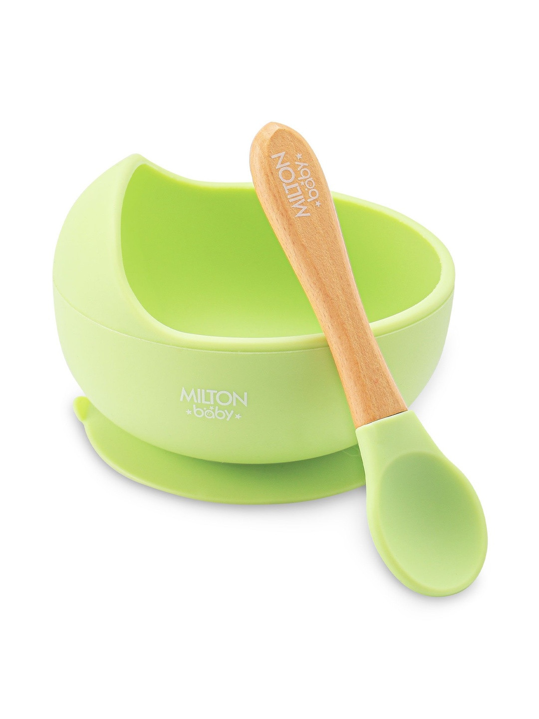 Milton Baby Silicone Suction Bowl Mint Green Solid Silicone BPA Free Spoon Feeding Set