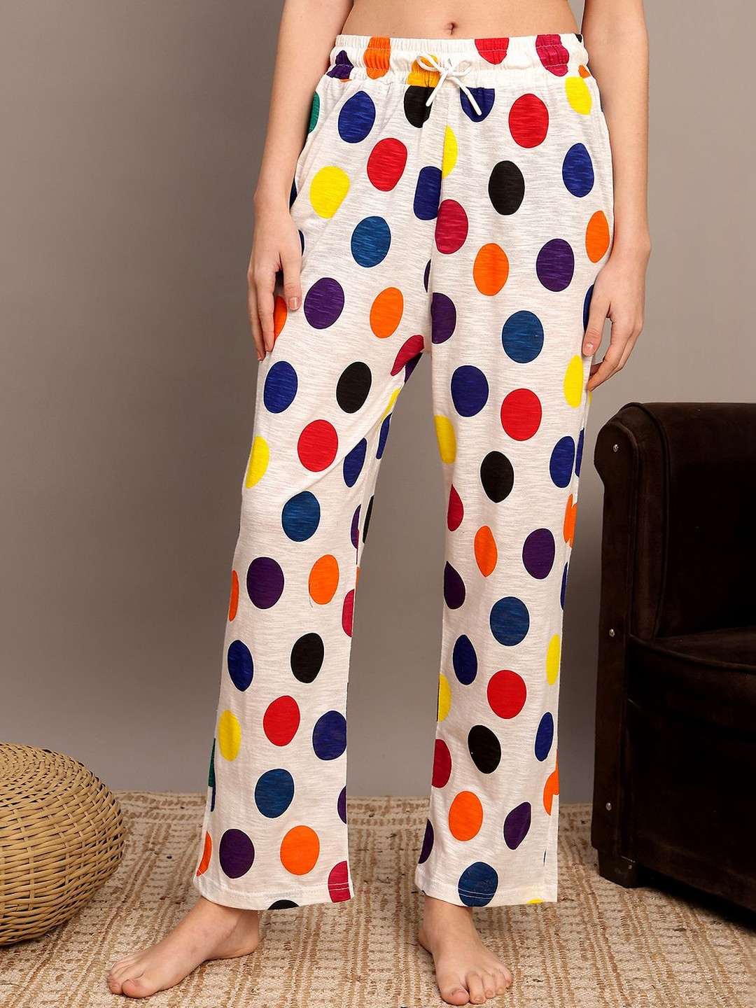 Valles365 by S.C. Printed Cotton Mid-Rise Lounge Pants