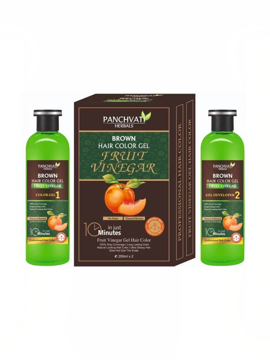 panchvati Set Of 2 Fruit Vinegar Hair Colour Gel - 200 ml Each - Brown