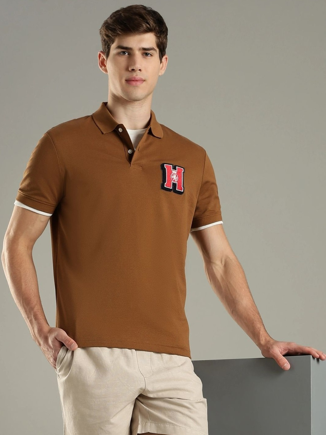 Tommy Hilfiger Men Brand Logo Polo Collar T-shirt