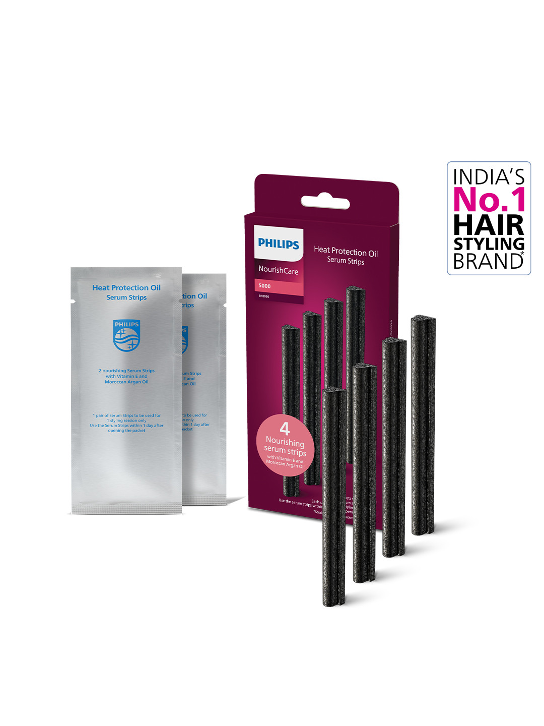 Philips BHE050/00 Set of 4 Nourishing Serum Strips for Nourishcare Straightener