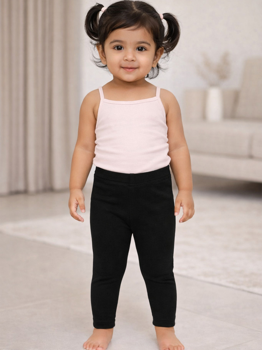 Bodycare Kids White Lycra Cotton Stretchable Comfortable Ankle Length Leggings