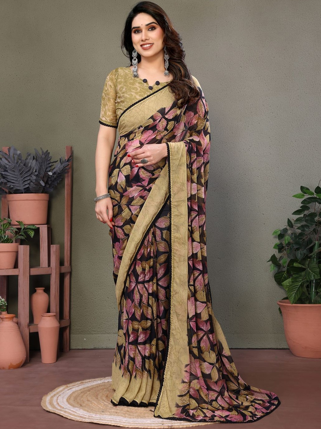 VIMALNATH SYNTHETICS Floral Pure Chiffon Saree