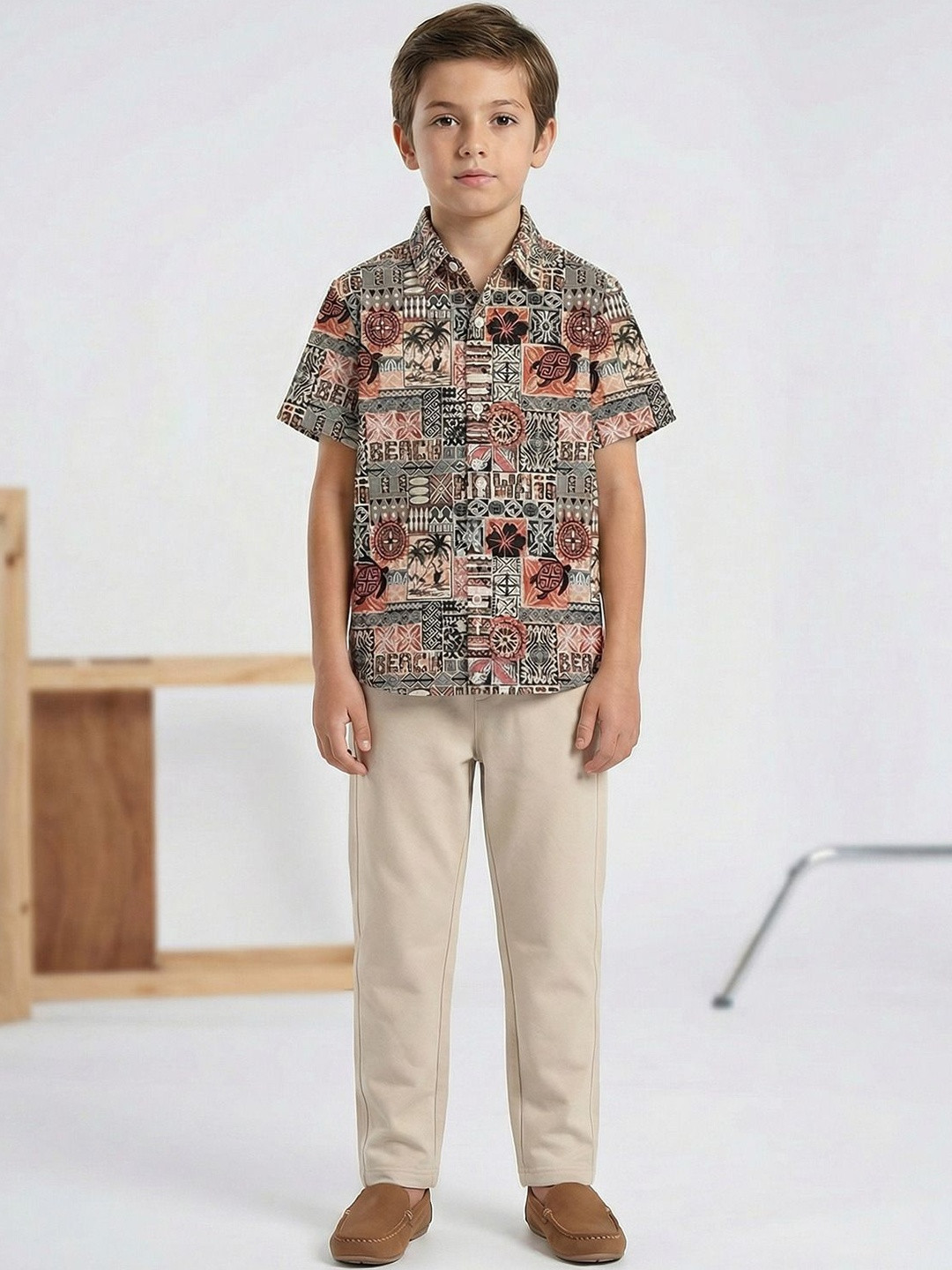 HELLCAT Boys Printed Shirt with Trousers