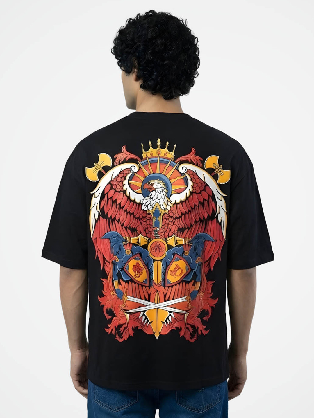 MyDesignation Men Graphic Printed Round Neck Cotton Oversized T-shirt