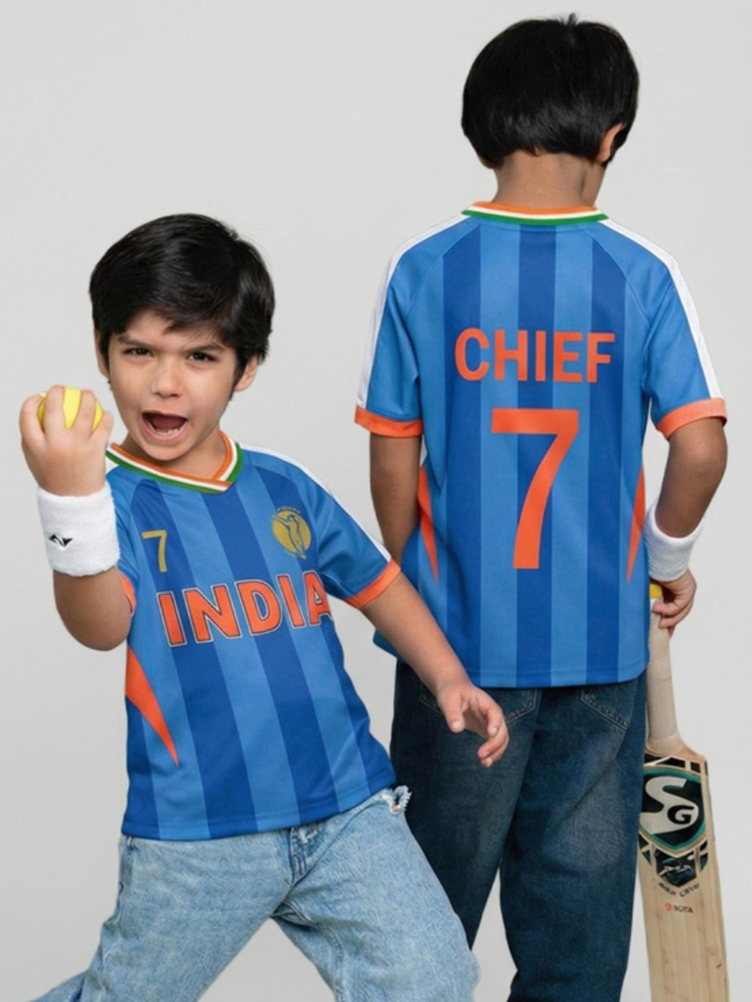Nap Chief Kids Unisex Indian Cricket Chief 7 Printed Jersey T-shirt