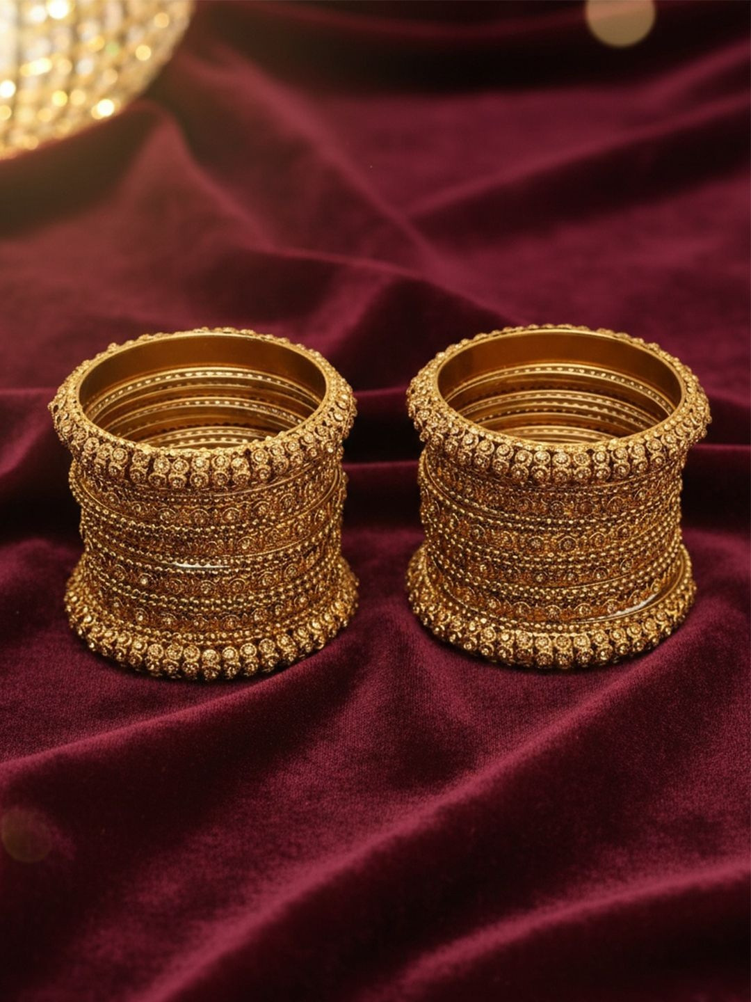 YouBella Set of 26 Gold-Plated Stones-Studded Bangle