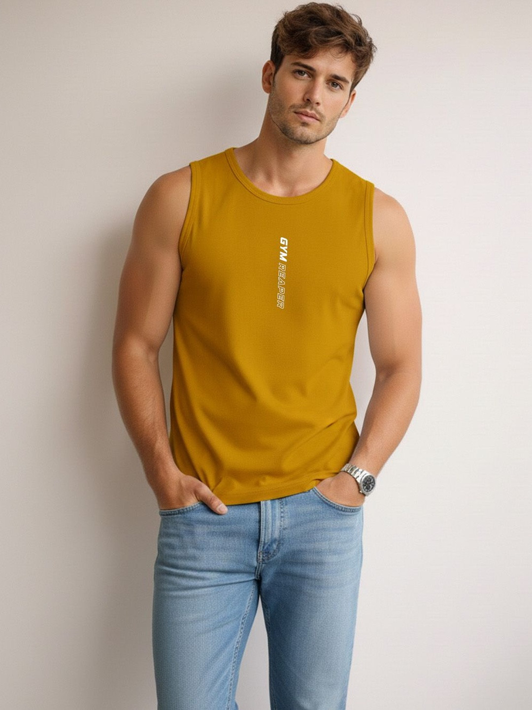 MINISTRY OF FRIENDS Printed Assorted Cotton Gym Vest