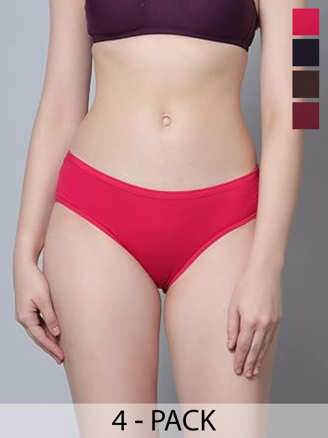 VYAPAK CREATION Women Pack of 3 Assorted Cotton Blend Basic Briefs