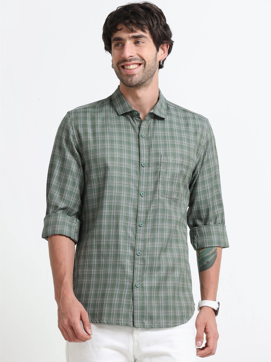 Mast & Harbour Men Checked Casual Shirt