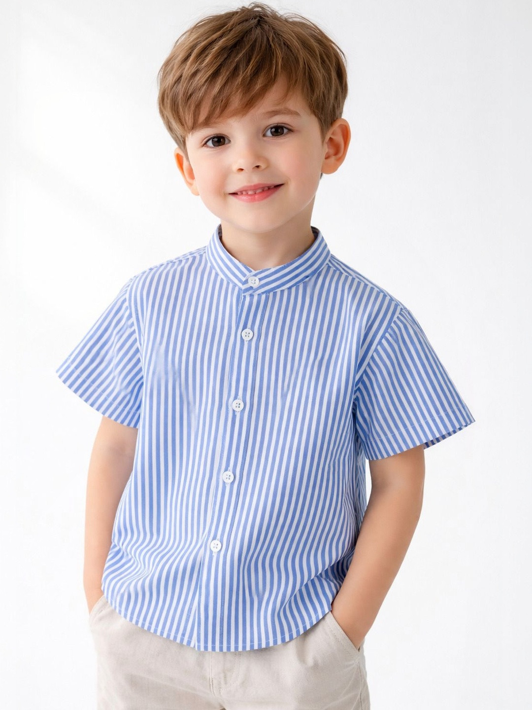 RAVYA TRENDZ Boys Classic Striped Casual Shirt