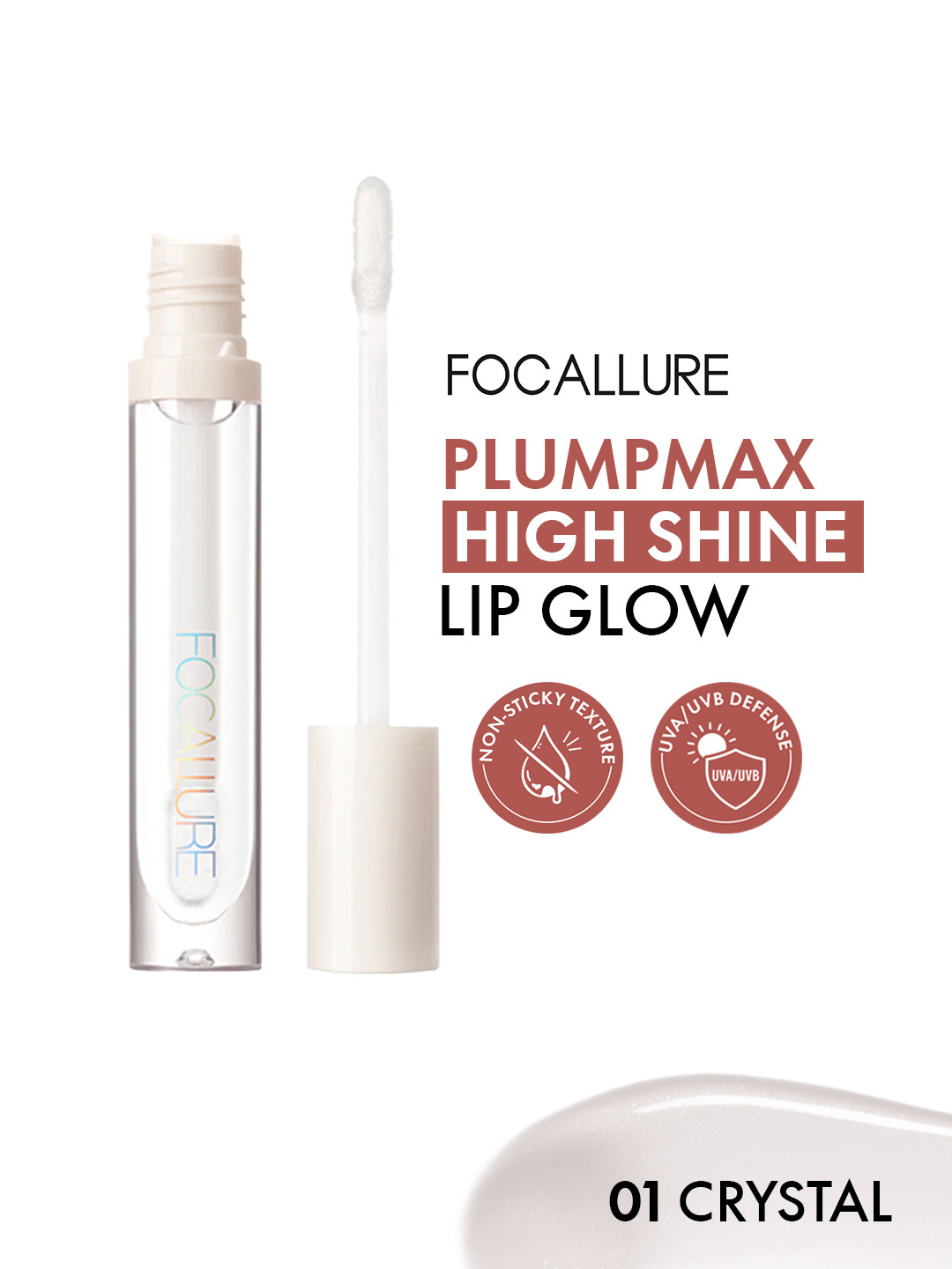 FOCALLURE Sparkling Gem Lip Gloss Stick- 2.5 g - Crystal 1