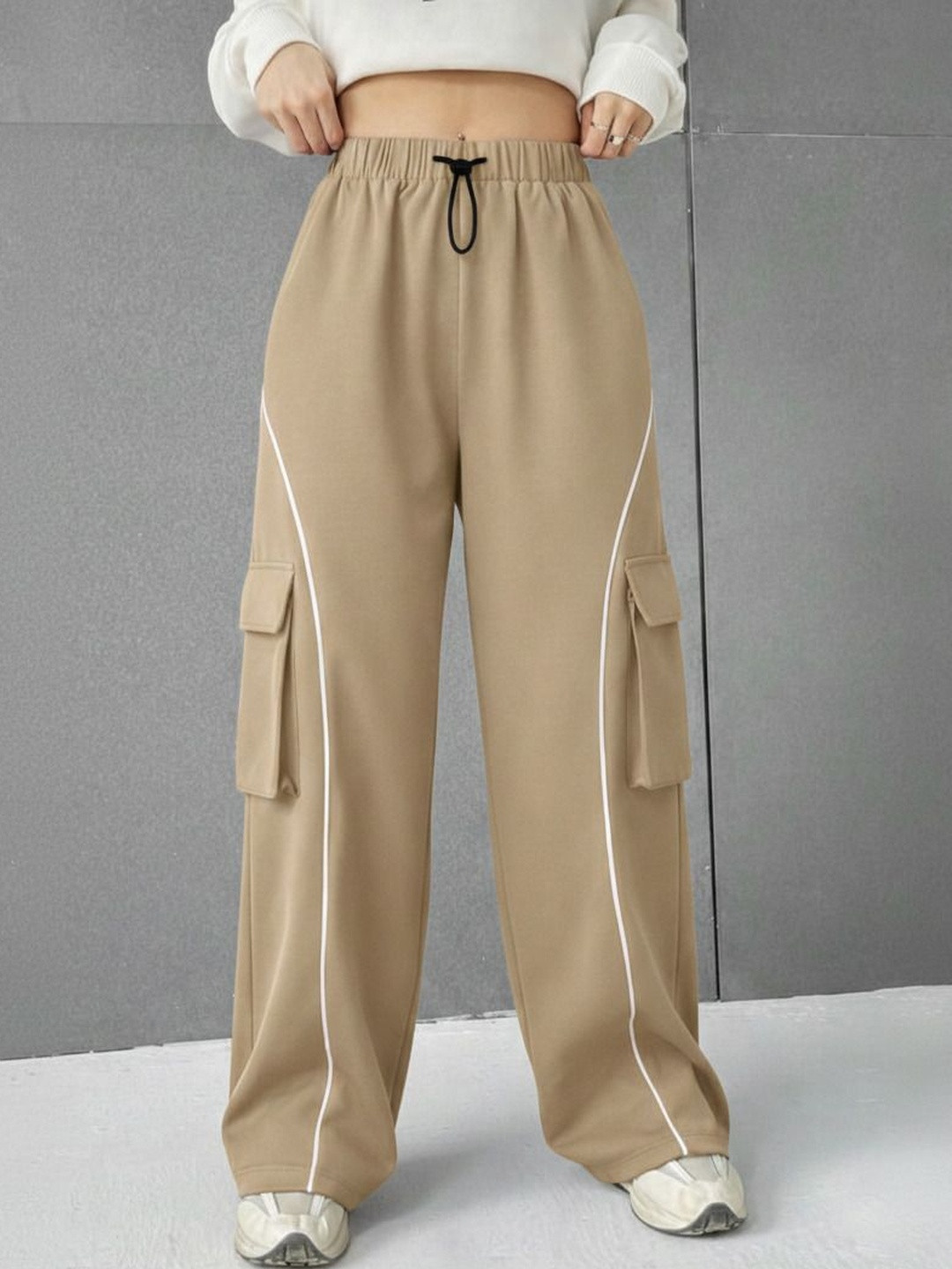 ORIEX THE ORIGINAL FASHION Women Comfort Loose Fit High-Rise Easy Wash Cargos Trousers