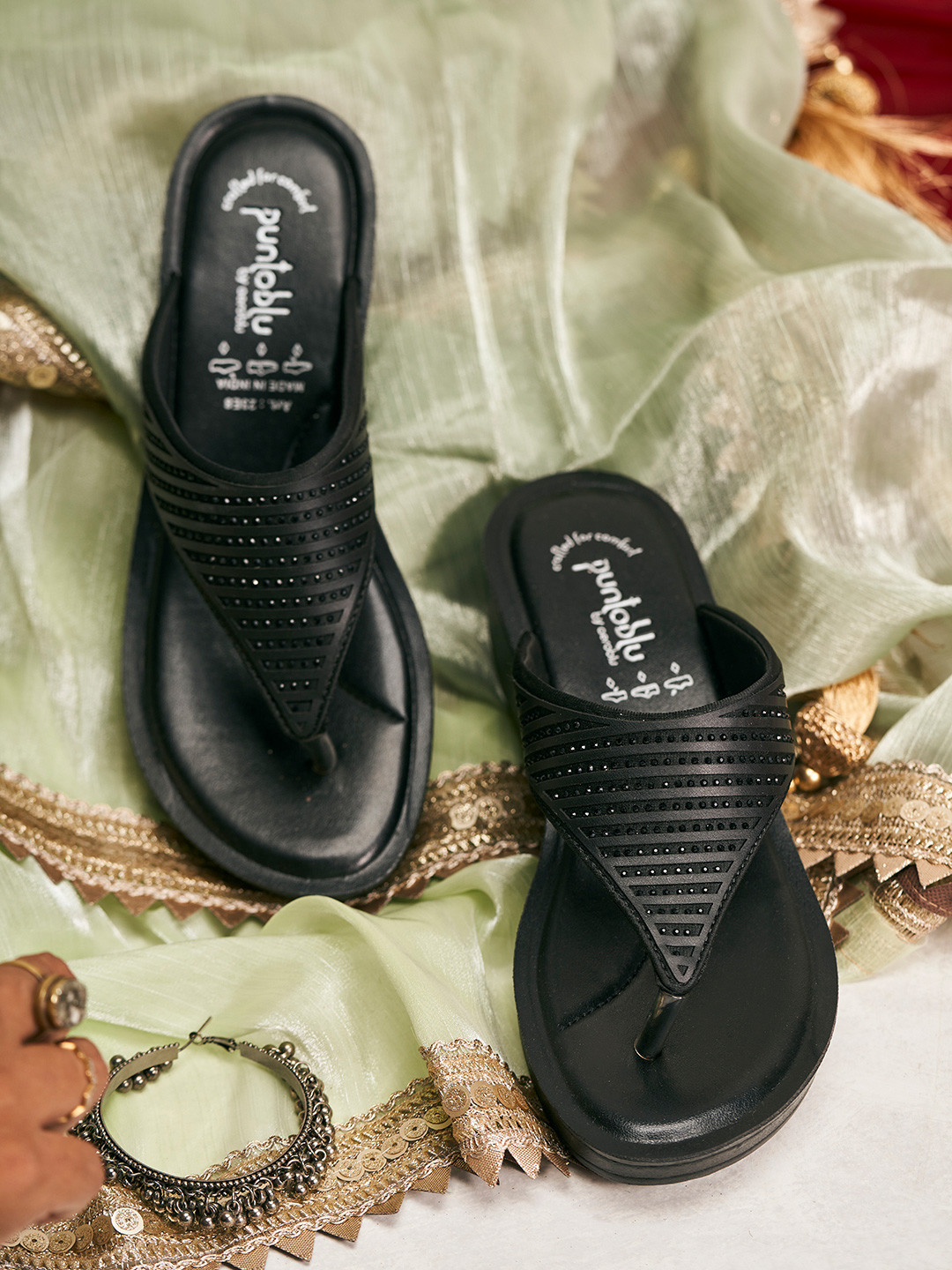 Puntoblu Textured Wedge Sandals
