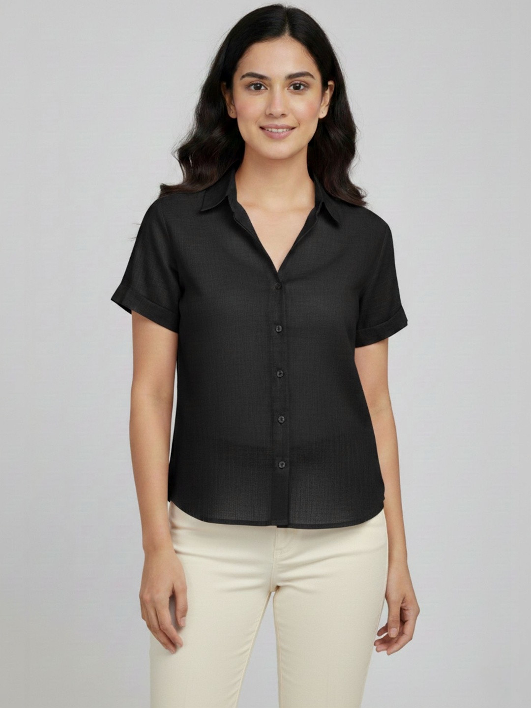 R.Code by The Roadster Life Co. Women Semi Sheer Casual Shirt