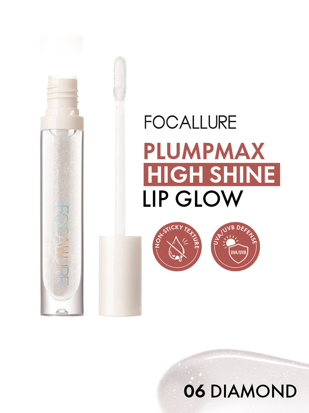 FOCALLURE Plumpmax High Shine Lip Glow Lip Gloss - 2.5 g - Diamond 6