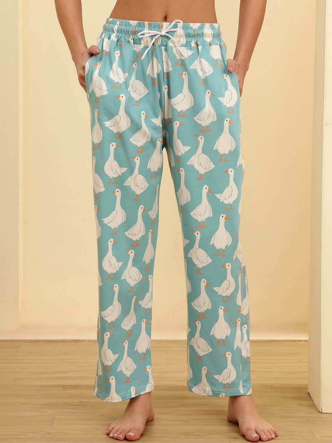 Valles365 by S.C. Printed Cotton Mid-Rise Lounge Pants