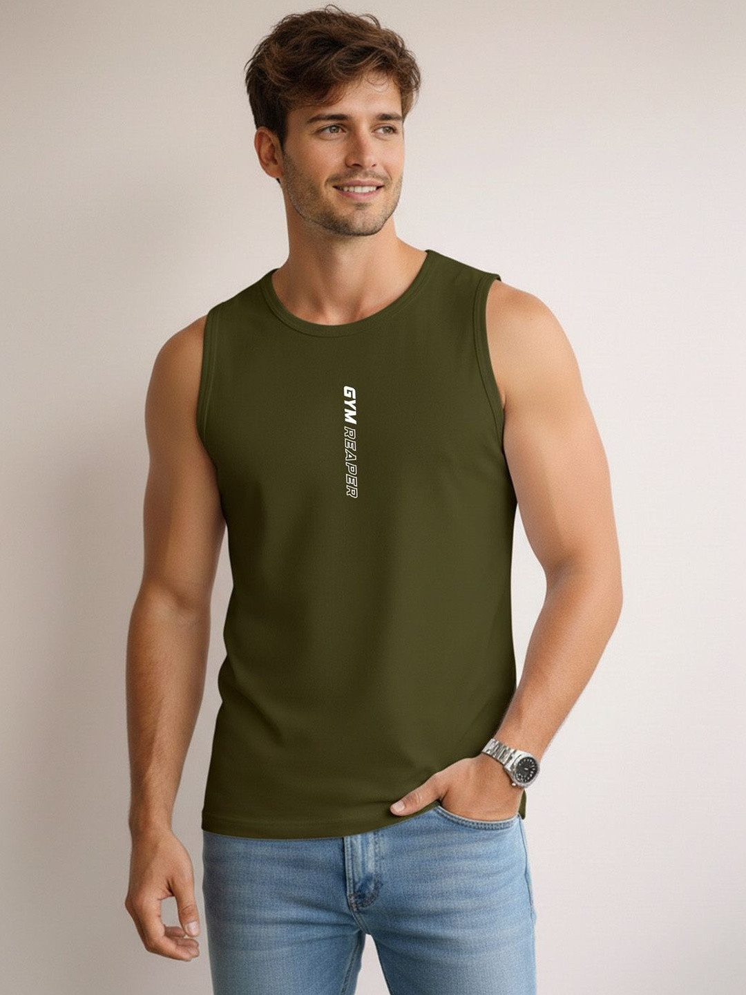 MINISTRY OF FRIENDS Printed Assorted Cotton Gym Vest
