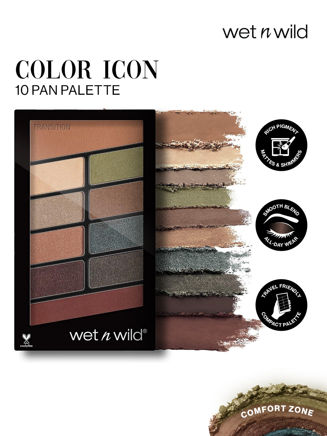 Wet n Wild Color Icon 10 Pan Palette Eyeshadow - Comfort Zone E759 10g