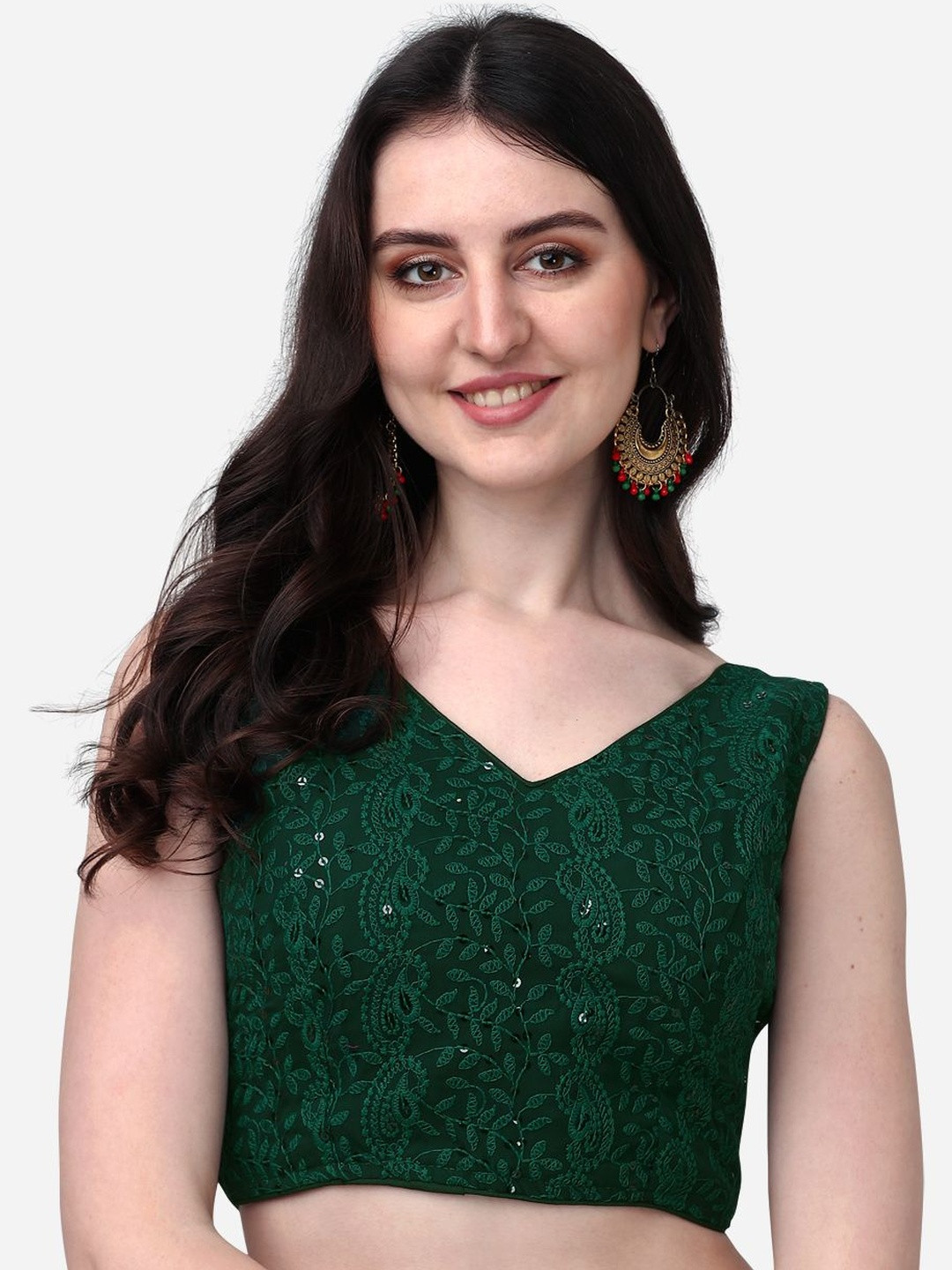 HERE&NOW Embroidered Sequinned Saree Blouse