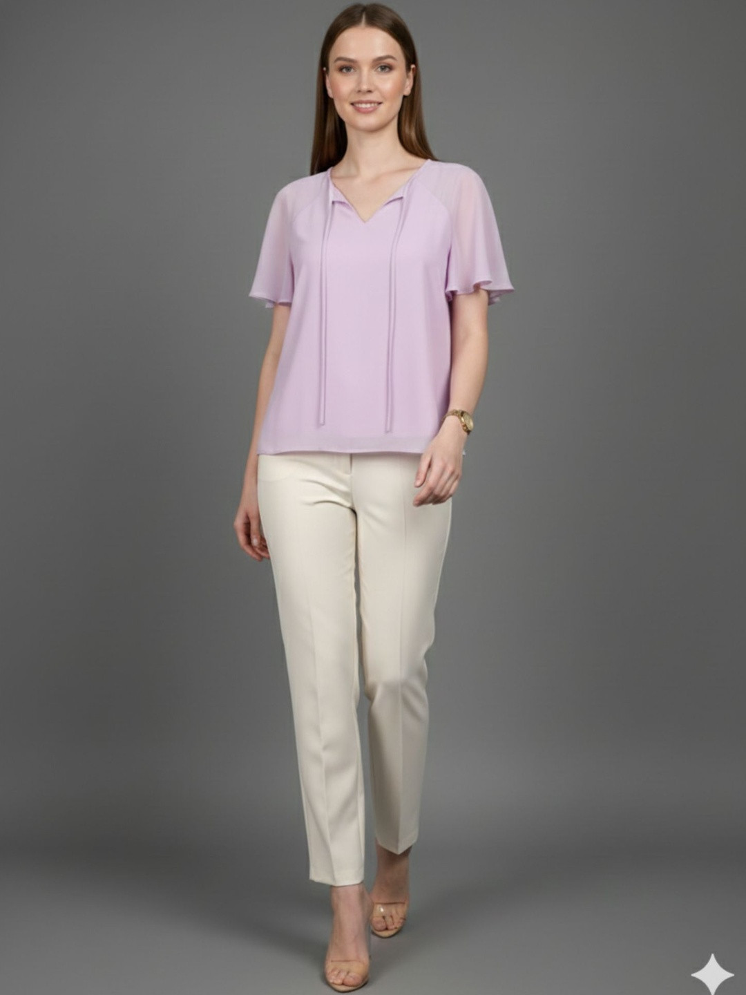 YURAA THE LABEL Flutter Sleeve Top